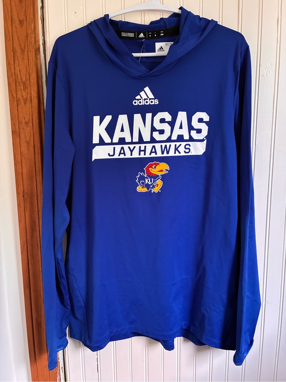 adidas Men's Royal Blue Kansas Jayhawks Crewneck Hoodie